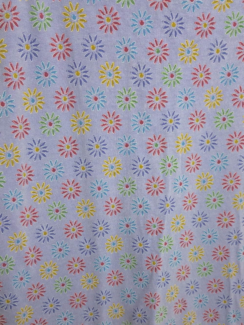 Vintage Y2K 90s Fresh Produce Lavender Daisy Floral PullOn Skirt USA Made Cotton